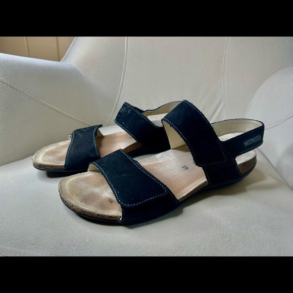 Mephisto Shoes - Mephisto Womens EU 39 US 9 Black Leather Sandals